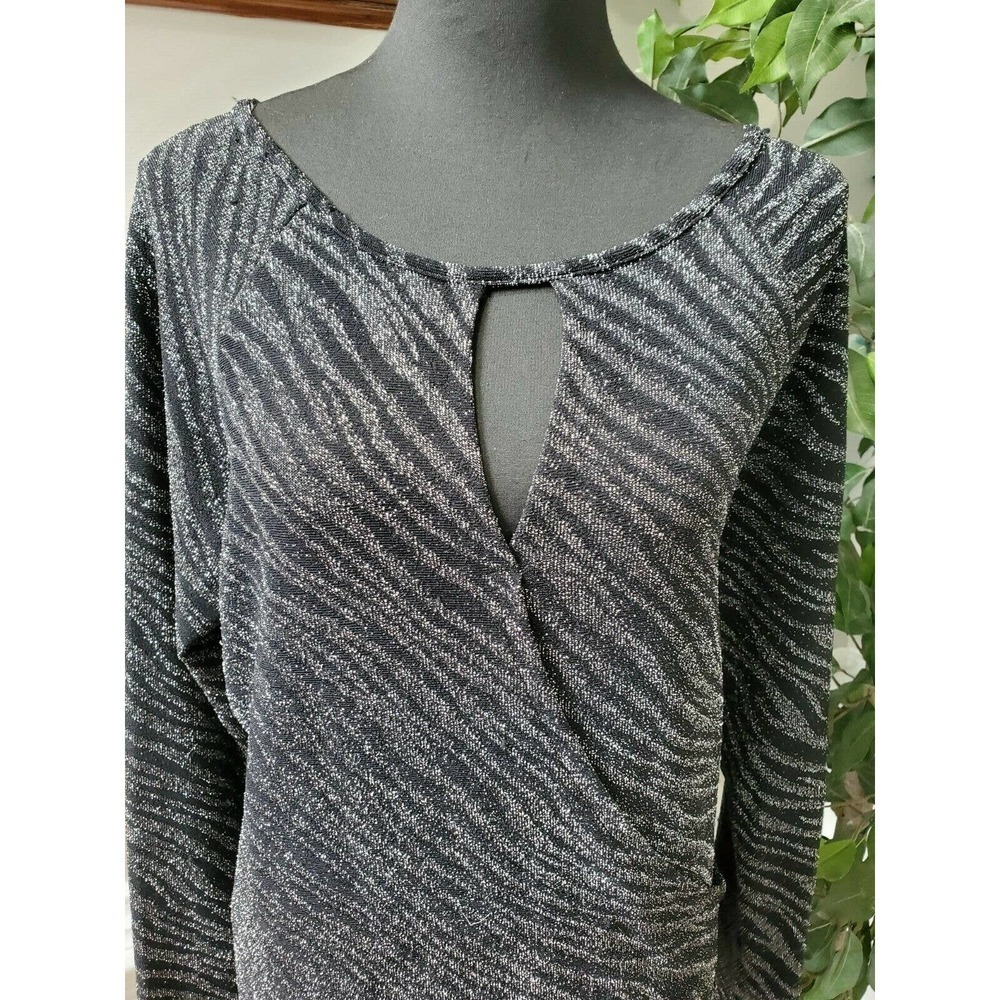 Jennifer Lopez Womens Black Nylon Long Sleeve Scoop Neck Casual Top Size X-Large - Picture 5 of 11